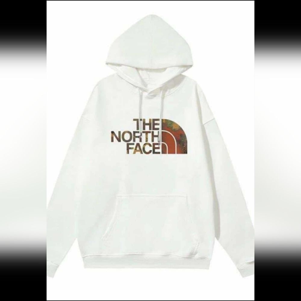 Brand New Lite The North Face White Hoodie with Multicolor Logo 015.Xl